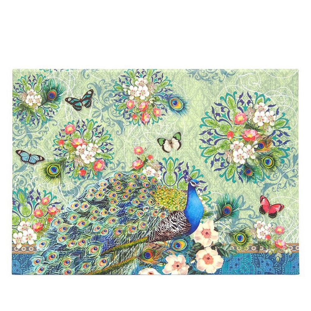 Punch Studio Cherry Blossom Peacock Decorative Flip Top Nesting Box (94811), Lg - Picture 2 of 9